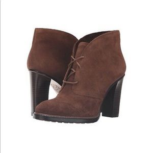 Vince Camuto Suede Brown Tie Bootie
